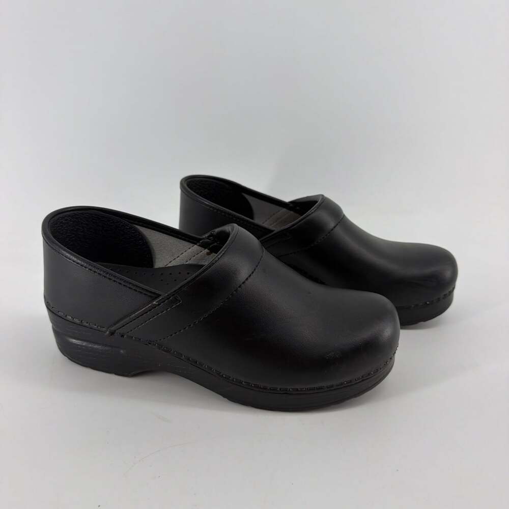 DANSKO Black Leather CLOG Shoes Women Size 38 US 7.5-8